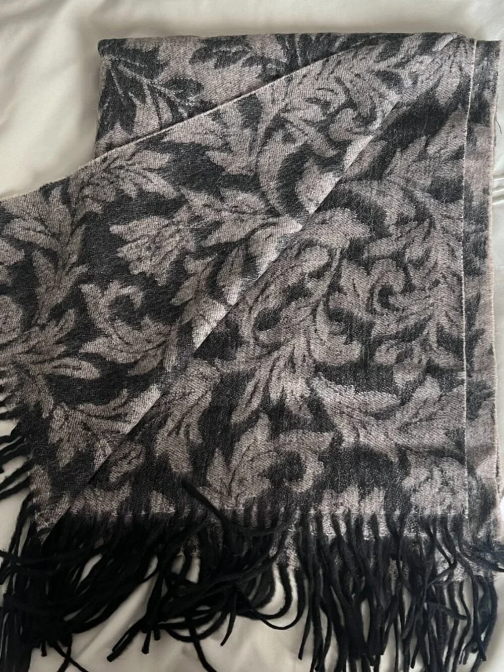 Floral Black and White Reversible Scarf